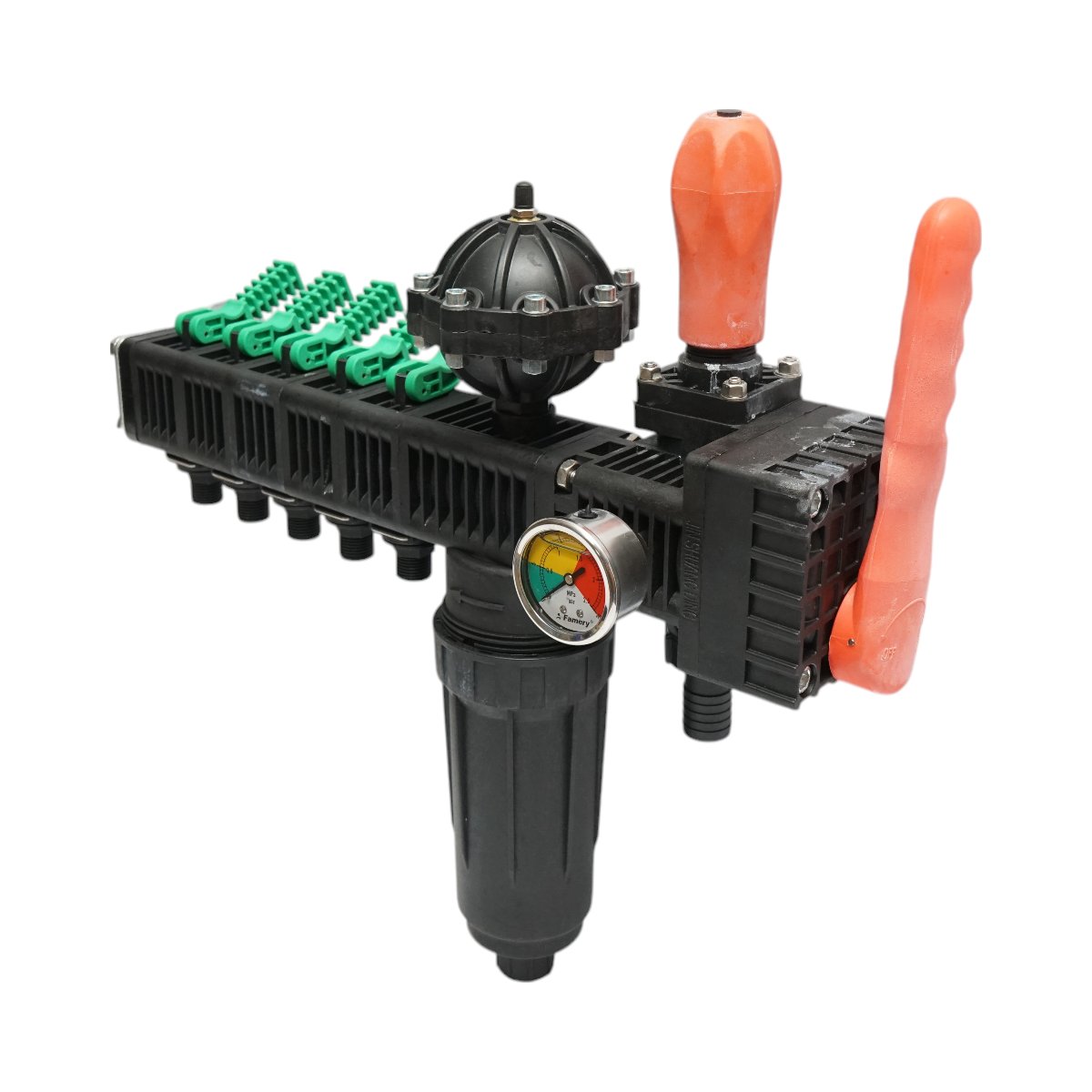 Distribuitor erbicidator cu 5 cai, filtru si manometru cu glicerina 25 bar